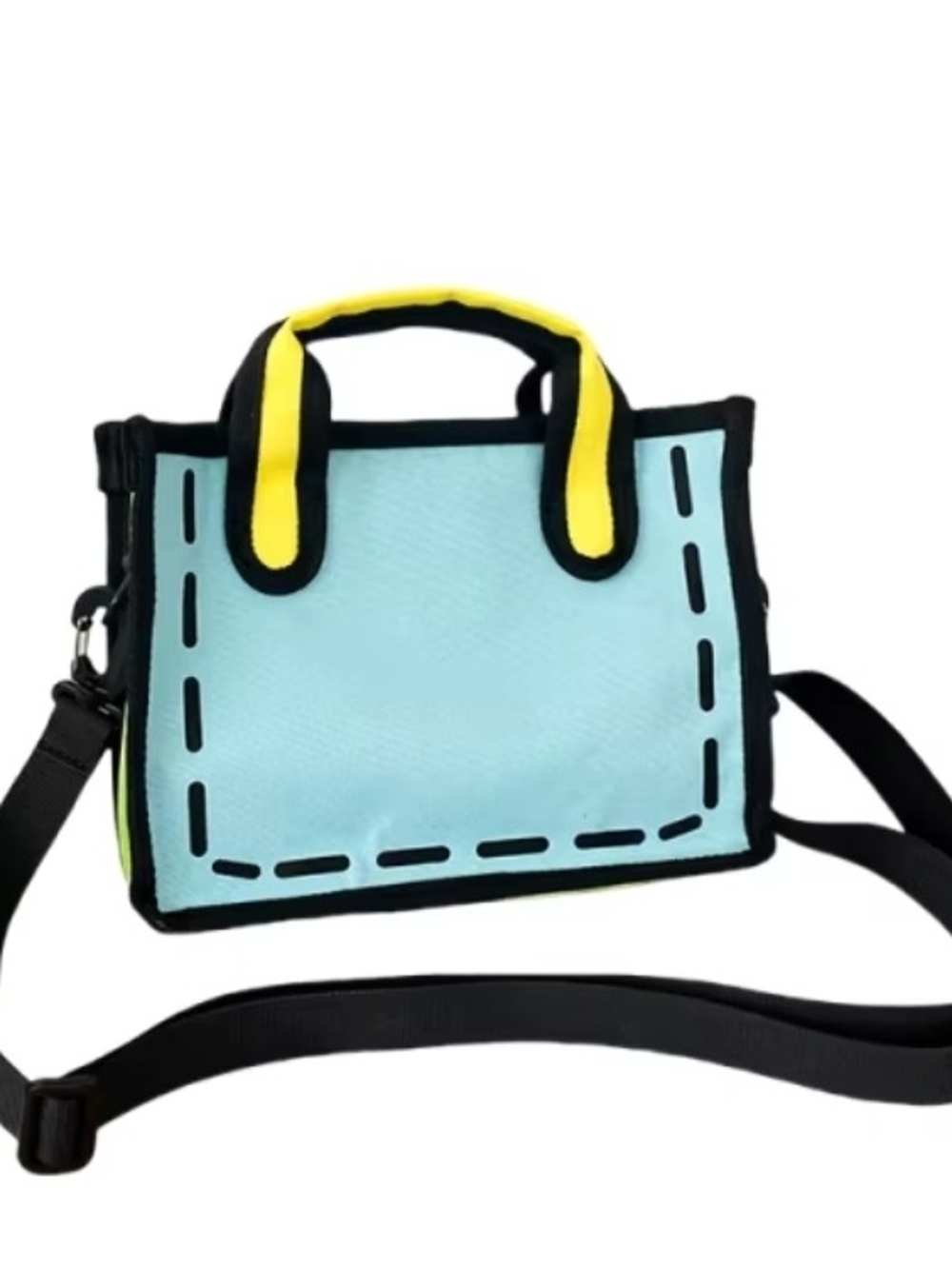 Light Blue & Yellow Cartoon Crossbody Handbag